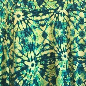 Lularoe Green Yellow Tie Dye Maxi Medium Skirt